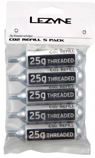 Lezyne 25g CO2 - Refill Pack (5 PCS) Silver