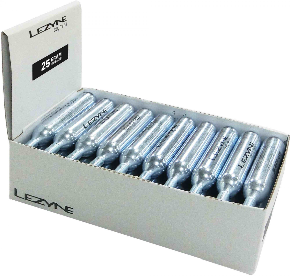 Lezyne 25G CO2 - Counter Top Box (30 PCS) Silver SILVER OneSize