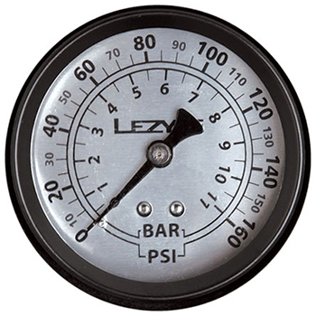 Lezyne 160 PSI Floorpump Gauge 1.5 Inch Black/Silver BLACK/SILVER OneSize